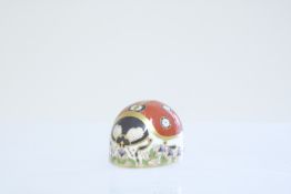 Royal crown derby ladybird with gold stopper