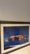 Framed modern print of a Formula One racing car
