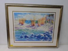 Adam, a limited edition lithograph, no. 109/140, titled “La Playa Arenosa”, bearing an indistinct