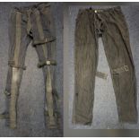 Punk Era-A pair of late 1970's/early 80's Tiger of London black bondage trousers with numerous