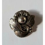 Georg Jensen- A 1950's silver brooch No.71 in the form of a flower, stamped 925 Georg Jensen