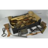 A Collection of Various Vintage Tools to Include Moore & Wright Combination Square, Spokeshave,