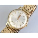 A 9ct Gold Rotary Automatic Wristwatch with 9ct Gold Expanding Strap, Circular Champagne Dial with