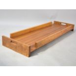 A Modern Long Rectangular Galleried Wooden Butlers Style Tray, 125cms by 41cms
