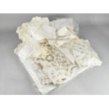 A Collection of Various Antique and Vintage Lace, Embroidered Linens and Tablecloths etc