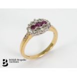 18ct Gold Diamond and Ruby Ring