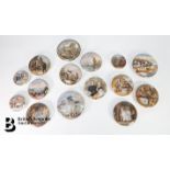Fifteen Prattware Pot Lids