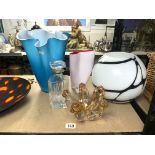 VINTAGE ART GLASS WITH A DECANTER