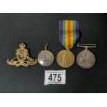 TWO BRITISH WWI MEDALS, COMPRISING; VICTORY MEDAL AND WAR MEDAL, BOTH STAMPED ' GS-41311 PTE F.C.