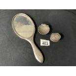 AN EDWARDIAN STERLING SILVER PILL BOX, BIRMINGHAM 1903, EMBOSSED WITH FLOWER HEADS AND SCROLLS, A