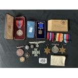 A QUANTITY OF MEDALS AND MEDALLIONS, INCLUDING; A CASED IMPERIAL SERVICE MEDAL, STAMPED 'EDWARD