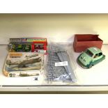 VINTAGE MID-CENTURY JAPANESE LITHO FRICTION TIN PLATE METAL BMW ISETTA CAR BY BANDAI, MATCHBOX