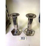 TIFFANY & CO: A PAIR OF STERLING SILVER CANDLESTICKS, STAMPED 'STERLING MADE FOR TIFFANY & CO. 473
