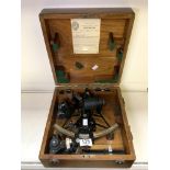 VINTAGE KELVIN HUGHES (KH) SEXTANT WITH ACCESSORIES FROM NATIONAL PHYSICAL LABORATORY