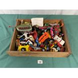 QUANTITY OF VINTAGE DIE CAST TOYS AND MORE, INCLUDES DINKY, CORGI, MATCHBOX - CARS, TRUCKS,