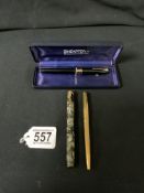 BLACKBIRD 14CT NIB PEN, WITH SHEAFFER AND PARKER PENS