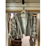 GREY FUR SHORT JACKET/CAPE BY DOMINION FURS