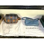 BLUE LEATHER GIVENCHY PANDORA SATCHEL BAG WITH DUST COVER ALSO BURBERRY BAG