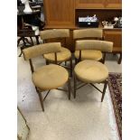 FOUR MID-CENTURY TEAK G PLAN FRESCO DINING CHAIRS DESIGNED BY VICTOR B WILKINS