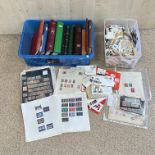 GOOD QUANTITY OF MIXED STAMP ALBUMS AND LOOSE STAMPS TOO