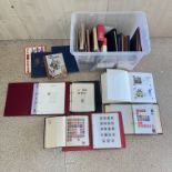 TWELVE STAMP ALBUMS WITH BOOKS AND LOOSE