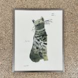 A FRAMED ANDY WARHOL 'GREEN SAM' PRINT, 36CM X 29CM