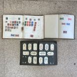 A STAMP ALBUM WITH MIXED STAMPS, A COLLECTION OF CIGARETTE CARDS PRESENTED IN AN ALBUM AND AN