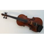 An 18th/19th century Stradivarius style violin in fitted case