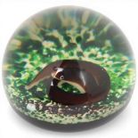 A Baccarat 1979 snake paperweight, limited edition 112 of 300, with B 1979 cane in setup, makers