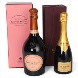 2 bottles of champagne, Krug Grand Cuvee 375ml in presentation box and Laurent-Perrier Cuvee Rose
