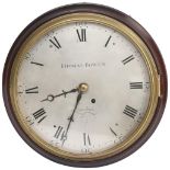 A late 18th/early 19th century mahogany dial wall clock, by Thomas Bowen of London, the 10" diameter