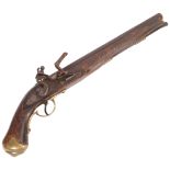 British Royal Navy 1801 pattern flintlock sea pistol with iron belt hook, barrel length 30cm