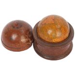 A 19th century 3" pocket globe "Newton's New And Improved Terrestrial Globe", published by