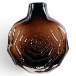 GEOFFREY BAXTER for Whitefriars Glass, a Textured range 'Banjo' vase, pattern number 9681, in