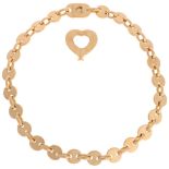 CARTIER - an 18ct gold 'Fidelity' bracelet, circa 1997, plain circular pierced links with inter-