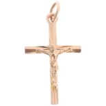 A Vintage 9ct rose gold crucifix pendant, Georg Jensen Ltd, London 1978, 23.8mm, 1.1g . Condition