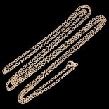 GEORG JENSEN - a Danish vermeil sterling silver cable link chain necklace, with integral Georg