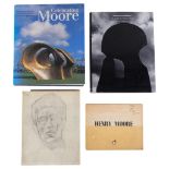 4 books on the works of Henry Moore and Giacometti