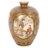 A fine Japanese Satsuma Meiji Period miniature vase, allover gilded and coloured decoration, with