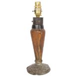 Daum Nancy Art Nouveau cameo glass table lamp, apparently unsigned, with modern fitting, base height