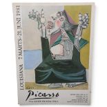 After PABLO PICASSO, a 1981 exhibition poster, laid on board to hang, 85 x62cm Some small tears to