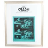 After ANDY WARHOL, an offset print exhibition poster for "Crash" an homage to JG Ballard at the