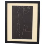 Eric Gill (1882-1940), wood engraving on paper, Dancing Nude (1938), signed with monogrammed