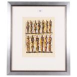 Henry Moore, 13 standing figures, 1958 original lithograph, cat no. 41, watermark Henry Moore