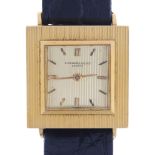 AUDEMARS PIGUET - a Vintage 18ct gold "Square" mechanical wristwatch, circa 1960s, square gilt