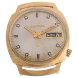 BULOVA - a Vintage 14ct gold filled Accutron mechanical calendar wristwatch head, circa 1970s,