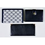 A Gucci Leather Bi-fold Wallet and Private Chequebook Holder, the wallet with clip-locked change