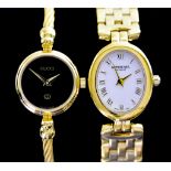Two Lady's Plated Quartz Movement Wristwatches, one by Gucci, on spring torque bangle, the other