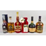 Six Bottles of Spirits and Liqueurs, comprising - one 1L bottle of Cointreau, one 1L bottle of