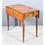 A George III Satinwood and Marquetry Pembroke Table, c.1775, attributed to Ince & Mayhew, inlaid